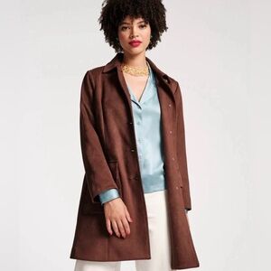 New with Tags Frances Valentine Barn Coat Microsuede Brown 3X